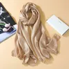 Scarves Scarf Women's Winter Korean Version Spring And Autumn Thin Neck Guard Shawl Solid Color Cotton Linen Silk