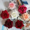 10 PCS Lot Simulering Rose Heads Artificial Curled Edge Rose Flowers For Wedding Bakgrund Väggblomma Arrangemang Tillbehör FA283B