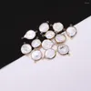 Charms 1 Piece Natural Freshwater Pearl Flat Sheet Zinc Alloy Hemmed Pendant Connector For DIY Necklace Bracelet Jewelry Gift Making