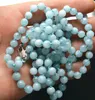 Chains Fashion 6MM BRAZILIAN AQUAMARINE GEMS ROUND BEADS NECKLACE 32"