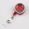 Pendanthalsband 10st/Lot Alloy Floating Memory Locket Badge Holder Lärare Infällbart ID -kort