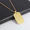 Pendant Necklaces Creative Engravable Three Colors Optional Stainless Steel Polished Blank Rectangle Necklace Men Personalized Jewelry