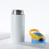 Tasses droites 12oz Sublimation Sippy Cup en acier inoxydable vierge bricolage bouteille d'eau gobelet avec couvercle de paille bouteilles à rabat omqwp