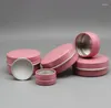 Bouteilles 400pcs 5g aluminium rose pots d'étain échantillon cosmétique boîtes en métal conteneur vide en vrac pot rond bouchon à vis couvercle petite once bougie