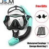 Máscaras de buceo JSJM Professional Snorkel Máscara de buceo y Snorkels Gafas Gafas Buceo Natación Tubo Set Snorkel Máscara Adulto Unisex 230411