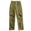 Calças masculinas de cor sólida calças casuais barril reto inverno cintura baixa calças de carga botão aberto frente calças multi bolso calça masculina 231110