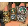 Филадельфия 6pcs Eagle American American Football Team Championship Ring Set с деревянной коробкой сувенир Men Fan Drop Delive Dhlfs