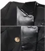 Nouveau style de qualité supérieure Blazers Originals Designer Veste à double boutonnage Slim Fit pour femmes Boucles en métal Blazer Col en cuir noir Manteaux d'extérieur surdimensionnés 3XL