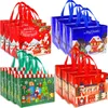 Storage Bags 12Pcs Christmas Gift With Handles Non-Woven Tote Reusable Grocery Bag Lightweight Foldable