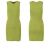 322 2023 Runway Dress Spring Summer Dress Brand Same Style Empire Crew Neck Sleeveless Green Womens Dress Fashion yl