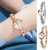 Montres-bracelets exquis femmes bracelet montre avec strass élégant quartz montre faux cristal petit cadran pour dames