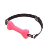 Cockrings Bondage Boutique Silicone Dog Bone Gag Adjustable Belt Solid Mouth Harness Restraint Sex Toys For Couple Adult Games Cosplay 230411