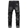 Designer rippade jeans för män 2023 streetwear brev svarta jeans byxor gotiska punk stretchable hip hop dance byxor y23284f