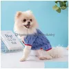 Designer Dog Clothes Brands Apparel With Jacquard Letter Mönster Soft Dogs Sweater Classic Pet Casual Wear Clothing Fashion Cardigan S DHDO7