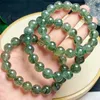 Braccialetti a maglie Quarzo verde naturale Bracciale rutilato Guarigione alla moda Personalizzato per uomini Donne Amanti dei gioielli con pietre preziose Regalo 1 pz 8/10 mm