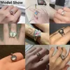 Band Rings Love Heart Open Ring For Women Kpop Geometric Crystal Ring Moonstone Gothic Finger Ring Y2K Cessories Trendy Eesthetic Jewelry P230411