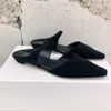 Tasarımcı terlik bayanlar katır sandalet toteme elbise ayakkabı yaz moda koyun derisi küçük kare baş düz dip tekne ayakkabıları açık platform ofis gündelik terlik