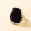 Anneaux de bande 2023 Fashion Vintage Men Vintage Anneaux Émails Punk Punk Classic Blk Drip Imitation Blk Stones Male Male Ring Luxury P230411