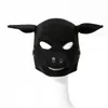 Party Masks Pink Pig Sexy Cosplay Role Play Full Head Soft PU Leather Puppy Hood stage performance props 230411