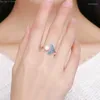 Cluster Rings Blue Whale Tail Ring 925 Sterling Silver Cubic Zircon Pearl Open Jewellery Gift For Women Girls Accessory