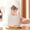 Opbergdozen Make-upborstelorganizer 360 graden roterende cosmetische organisator met stofdichte hoescapaciteit voor lippenstiften