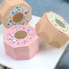 Present Wrap 10st Donut Style Candy Box Polygon Chocolate Biscuit Packaging Fall för bröllop födelsedag baby shower tema party leveranser