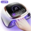 Nail Dryers UV LED Lamp For Nails Drying Manicure With Memory Function LCD Display 168W Professional Art Salon Tools 231110