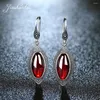 Dangle Earrings ZHJIASHUN Retro 00% 925 Silver Sterling Drop Female Vintage Precious Stone Long Jewelry For Women