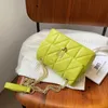 Kvällspåsar Kiwi Green Summer Pu Leather Flap Crossbody för kvinnor Luxury Solid Color Shoulder Handbags Chain Purses 231110