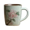 Vintage Coffee Mug Jingdezhen handmålad Peony Ceramic Cup Creative Personality Retro Mug269U