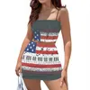 Work Dresses Doginthehole Trend Teen Girls Soft Short Dress Set Piano American Flag Two Piece Crop Top And Mini Skirts Summer Outfits