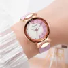 Montre-bracelets Women Girls Quartz Watch avec PU Leather Band Arabe Numerals Robe à petite échelle AC889