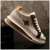 2023 Royal Style Men Wedding Dress Shoes Fashion Brodery White Spring Autumn Wear Exotic Designer Loafers Lace-Up Casual Sneakers