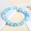 Strand Natural Aquamarine Waistband Bring Positive Energy Peace Youthfulness Bracelet Stone Jewelry Gift