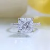 Flower Cut Moissanite Diamond Ring 100% Real 925 Sterling Silver Party Wedding Band Rings for Women Bridal Engagement Smycken
