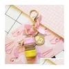 Aron kek anahtar zinciri moda sevimli anahtarlık çanta cazibesi araba yüzüğü düğün partisi hediye takı kadınlar için erkekler dhy5e desen dhy5e
