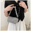 Kvällspåsar Fashion Rhinestones Kvinnors små handväskor lyxiga kedja damer axel crossbody kvinnlig parti koppling handväska väska