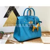 Handsewn Bag Platinum Family Designer Handheld Women's BK25BK30EPSOM Läder Togo Leather P3 Northern Blue