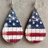 Dangle Chandelier Drapeau américain imprimé Bois Oncle Sam Top Gat Boucles d'oreilles pour Femmes Patriotique 4 Juillet Memorial Day Boucles d'oreilles Independence DayGifs Z0411