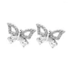 Stud Earrings Butterfly Zircon Style Glam Fashion Good Jewerly For Women 2023 Gift In 925 Sterling Silver Super Deal