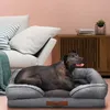 kennels pens Cozy Orthopedic Sofa-Style Dog Cat Bed Gray 231110