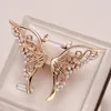 Stud Earrings Kinel Luxury 585 Rose Gold Women Earring Bling Natural Zircon Dazzling Hollow Butterfly Wedding Jewelry Gift