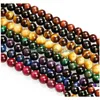 Autres tailles Mticolor Tiger Eye Beads Gemstone Stone Semi Precious pour les bijoux Films assortis Drop Livraison bijoux Loose B Dhgarden Dhkol