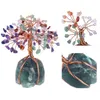 Bolsas de jóias Irregular Fluorite Base Fio embrulhado Crystal Money Tree Reiki Amethyst Chip Minerais para Luck Wealth Room Decor