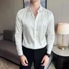 Men's Casual Shirts Autumn Leopard Print Silky Men Fashion Buttons Up Long Sleeve Shirt Night Club/party Slim Fit Chemise Homme