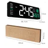 Wall Clocks Large Digital Clock Remote Control Temp Date Week LED Display Dual Alarms Memory Desk 10-Level Dimmer Countdown