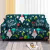 Coprisedia Divano natalizio per soggiorno Fodera per divano con Babbo Natale allegro Sedile angolare componibile elastico