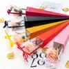 Confezione regalo 10 pezzi colore rosa singola scatola finestra trasparente bouquet fiori sacchetti di carta da imballaggio custodie per fiori San Valentino 230411