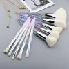 Crystal Makeup Brushes Set Loose Powder Blush Contouring Foundation Eye Shadow Concealer Beauty Tools Full Set 10pcs free shipping