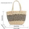 Evening Bags Summer Ladies Woven Tote Paper Rope Women Hand-Woven Contrast Color Fashion Elegant Handmade Casual Beach Vacation
